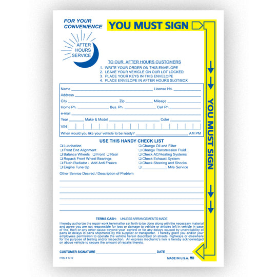 Yellow Highlight AFter Hours Envelope - NDE-YH