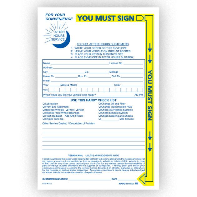 Yellow Highlight AFter Hours Envelope - NDE-YH