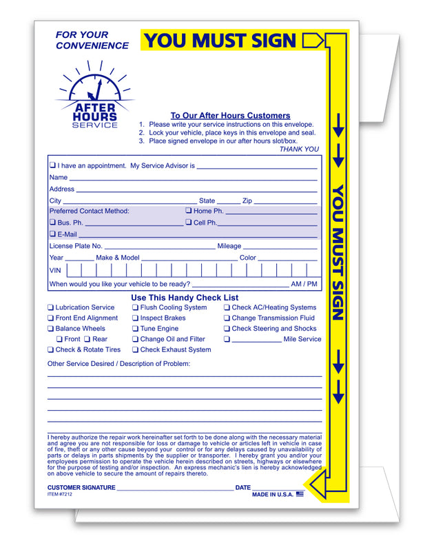 Yellow Highlight Night Drop Envelopes (Packs of 500)