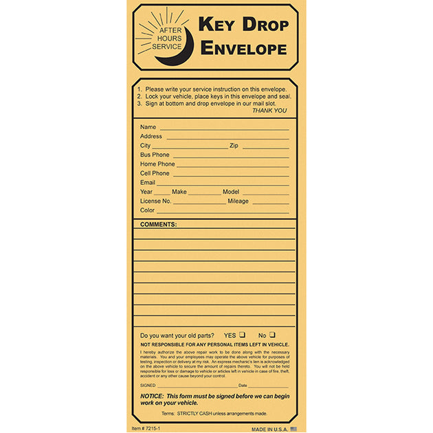 Night Drop Envelopes - Kraft Printed Envelope (Packs of 100)