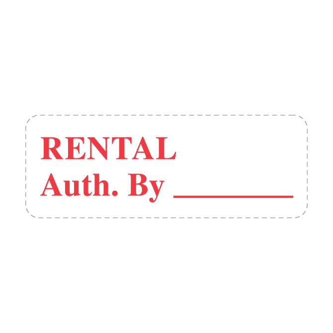 Self Inking Stamp - RENTAL AUTH. BY - Red Ink, 3/4" x 2 3/8" - Qty. 1