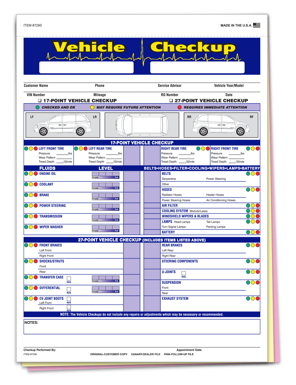 Multi-Point Inspection Forms - Generic Vehicle Checkup