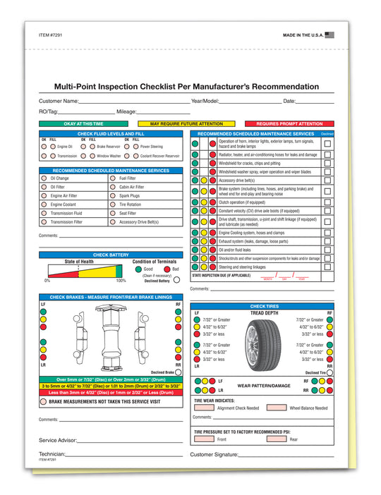 Multi-Point Inspection Forms - Generic Multi-Point