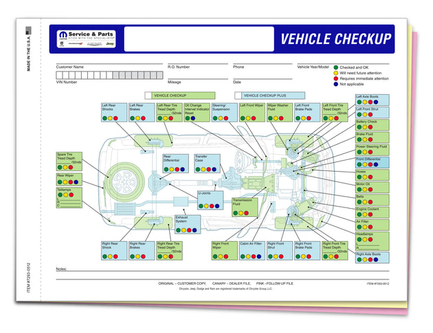 Multi-Point Inspection Forms - Manufacturer Specific - Chrysler
