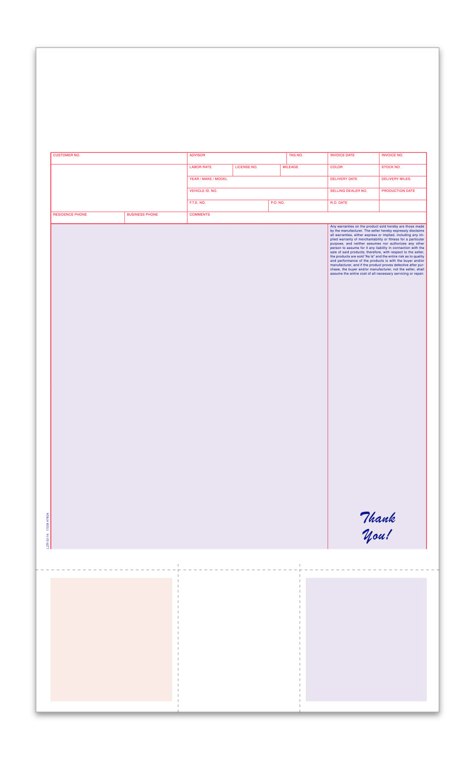 Laser Service Invoices - Form #LZR-SI-14