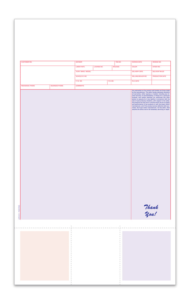 Laser Service Invoices - Form #LZR-SI-14