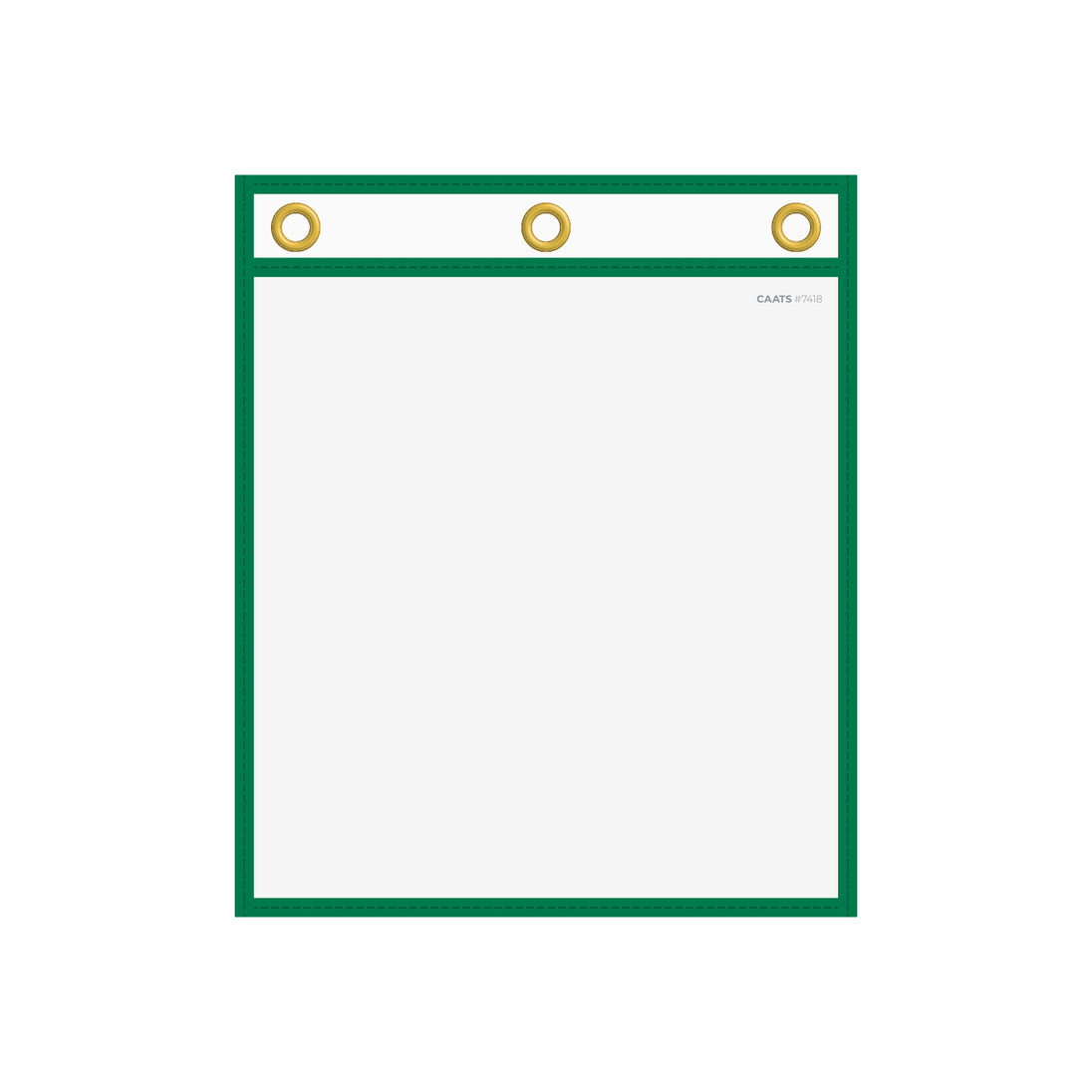 WorkTicket Holder -Green-No Handle-Clear Front & Back-11" x 13"-Qty. 25