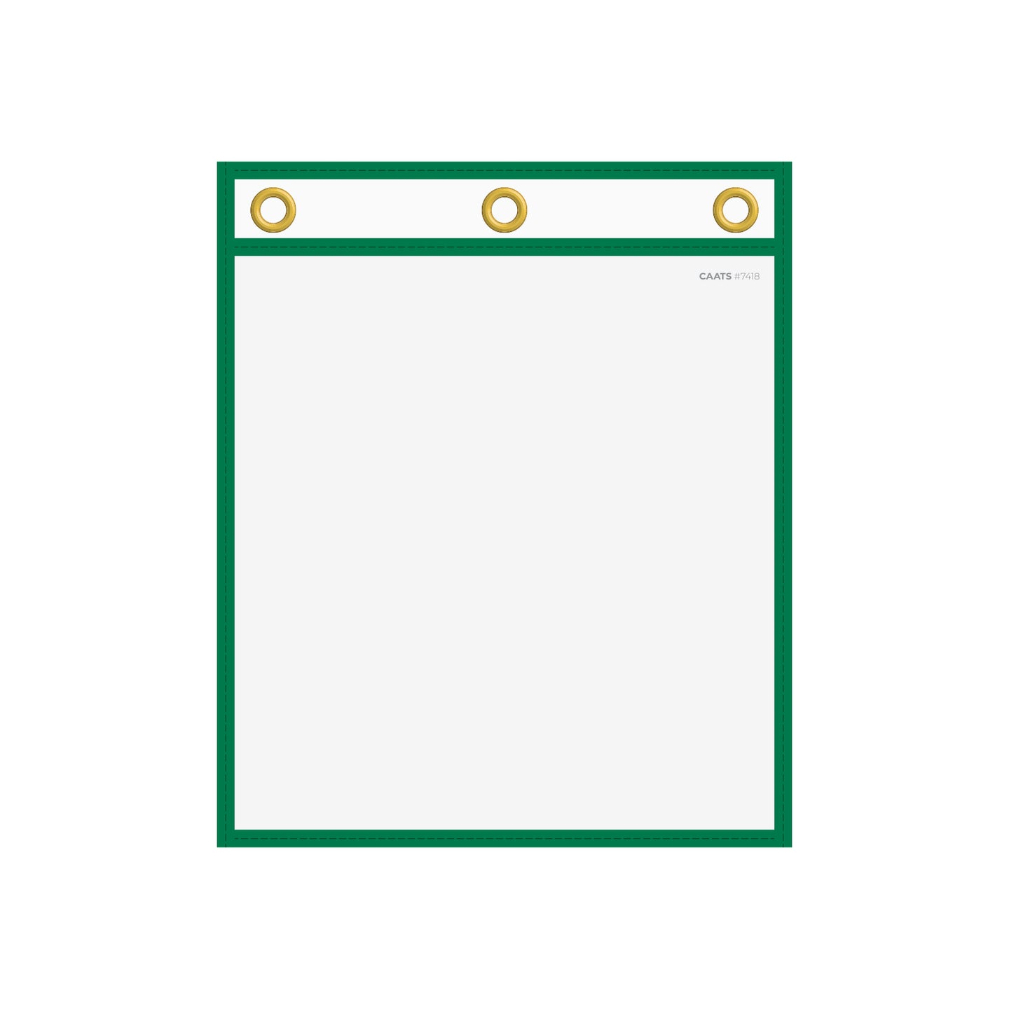 WorkTicket Holder -Green-No Handle-Clear Front & Back-11" x 13"-Qty. 25