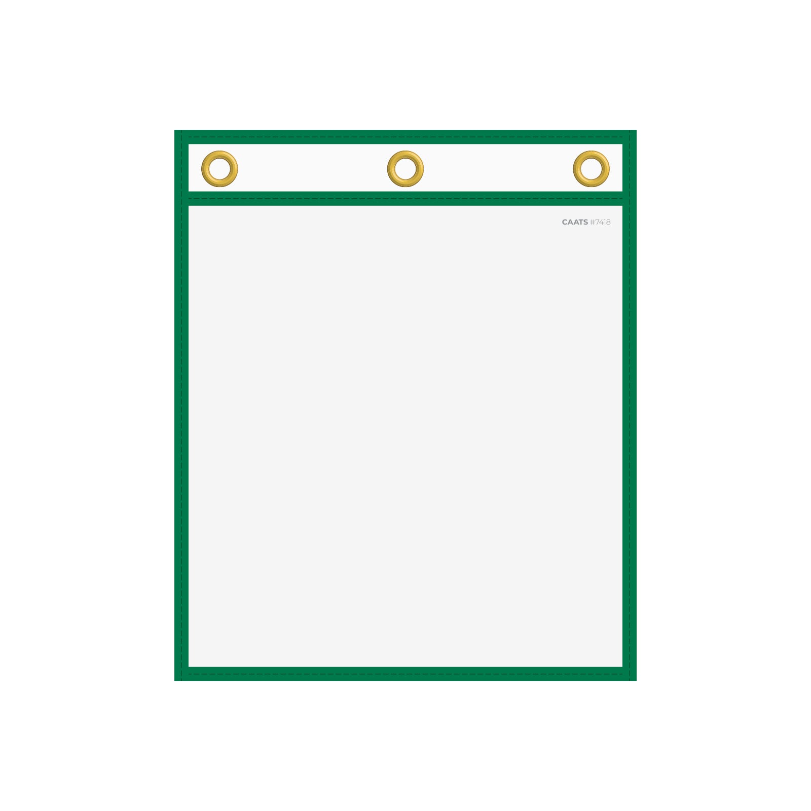 WorkTicket Holder -Green-No Handle-Clear Front & Back-11" x 13"-Qty. 25