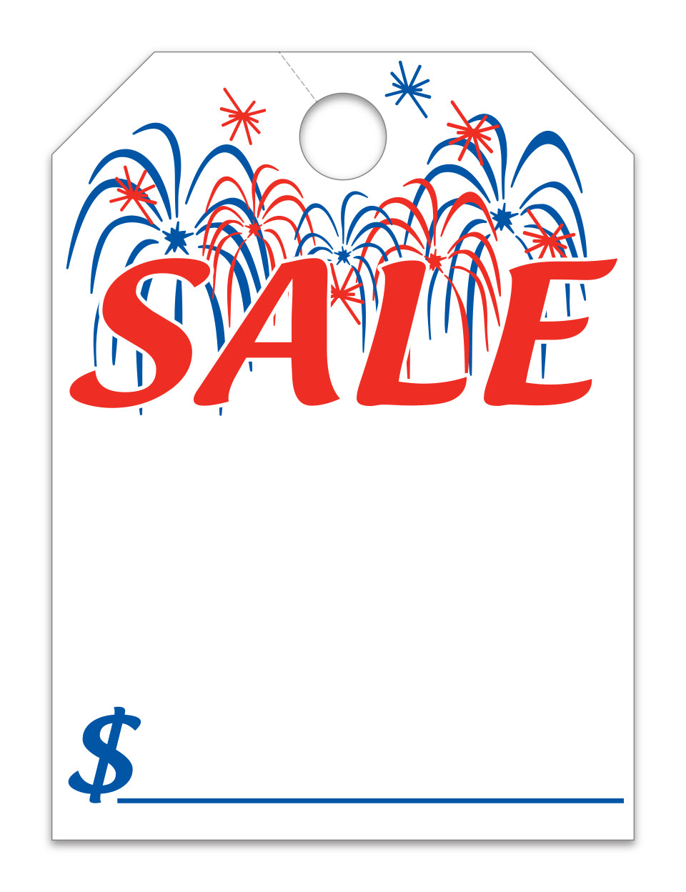 Hang Tag - Sale with Fireworks - 8.5" x 11.5" - Qty. 50