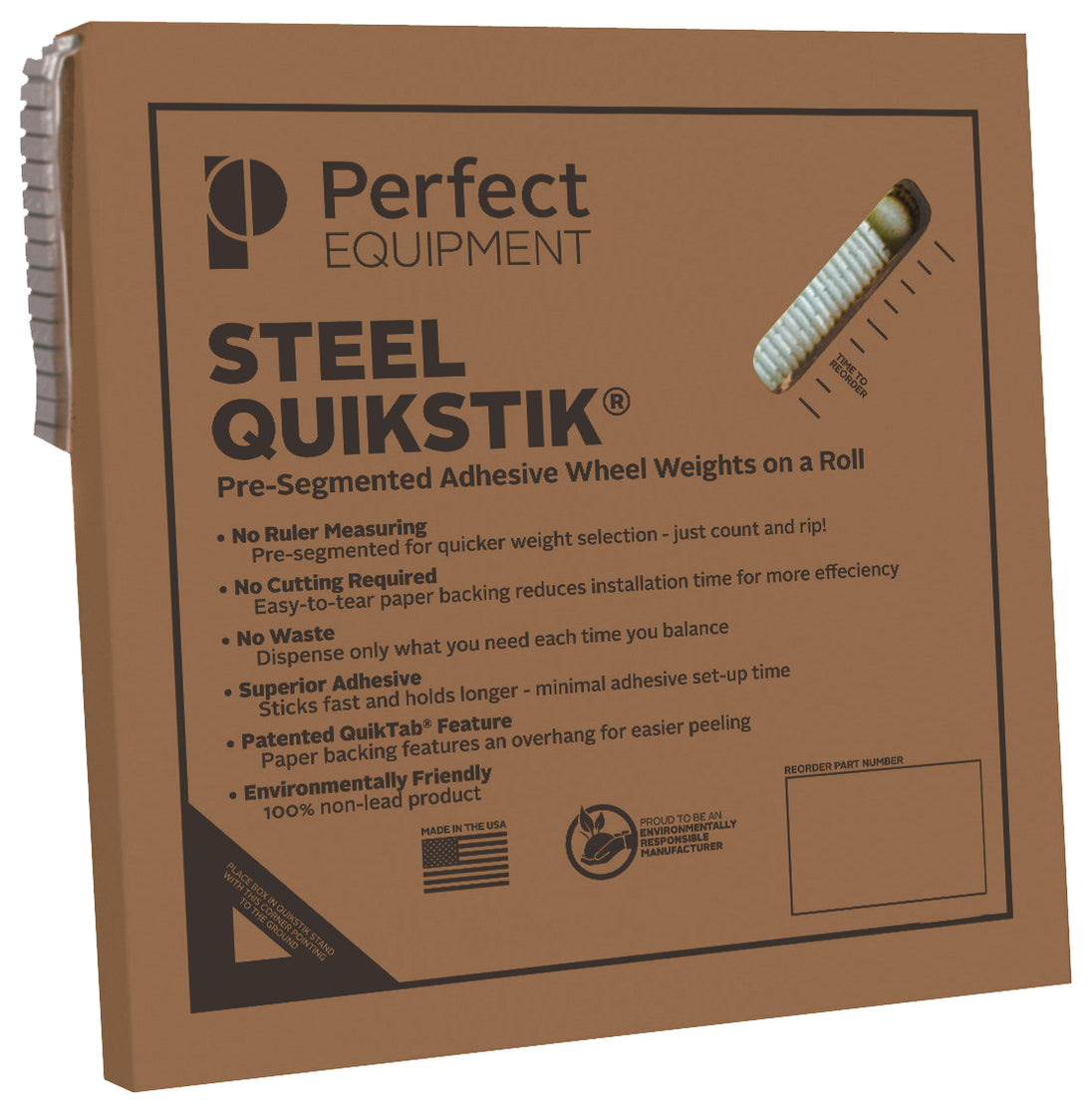 Steel QStik Adhesive Roll Wheel Weight - .25 OZ - 1280 Segments