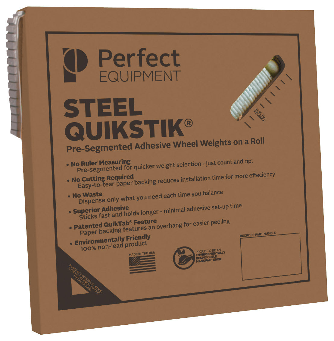 Steel QStik Adhesive Roll Wheel Weight - .25 OZ - 1280 Segments