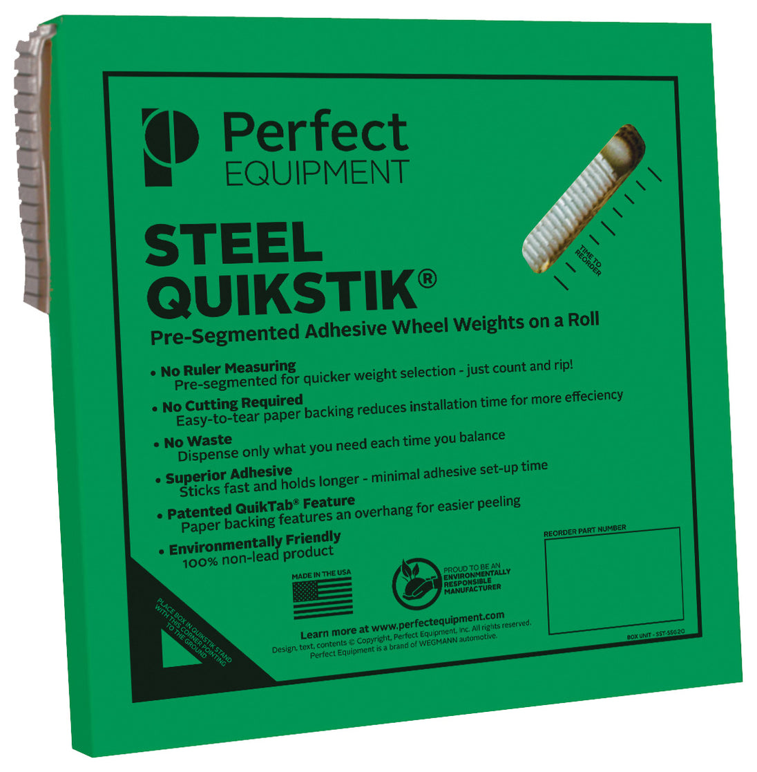 Steel QStik Adhesive Roll Wheel Weight - .50 OZ - 640 Segments