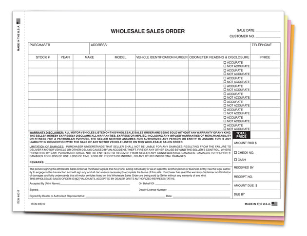 Wholesale Sales Order