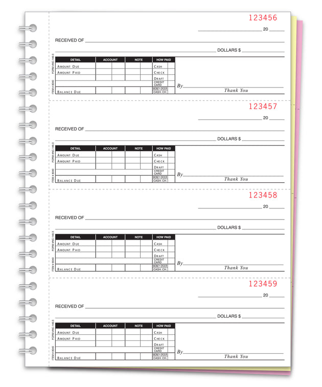 Cash Receipt Book - 3 Part