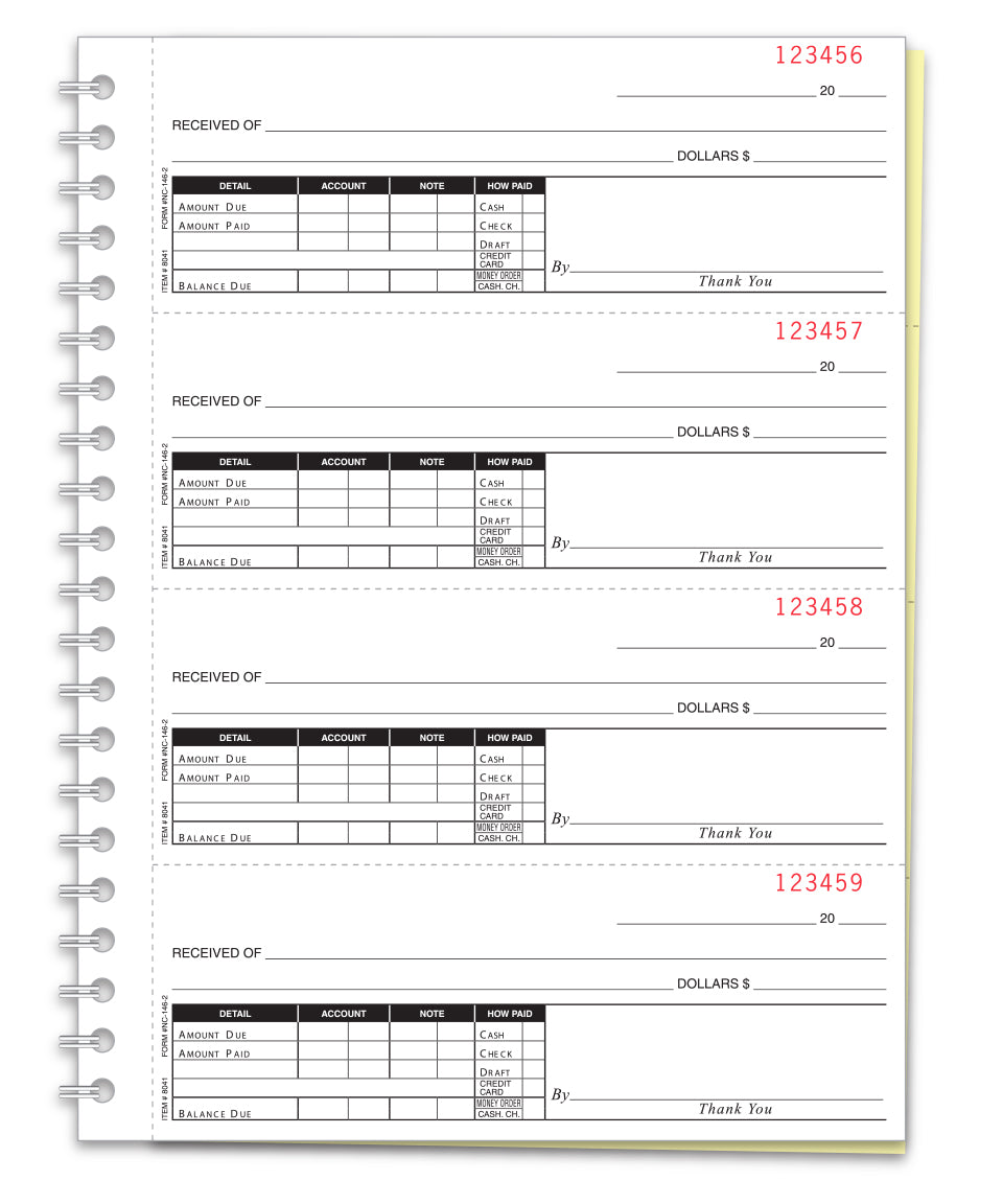 Cash Receipt Book - 2 Part