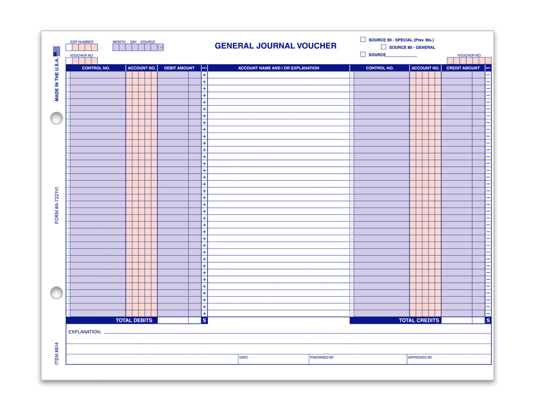 General Journal Vouchers