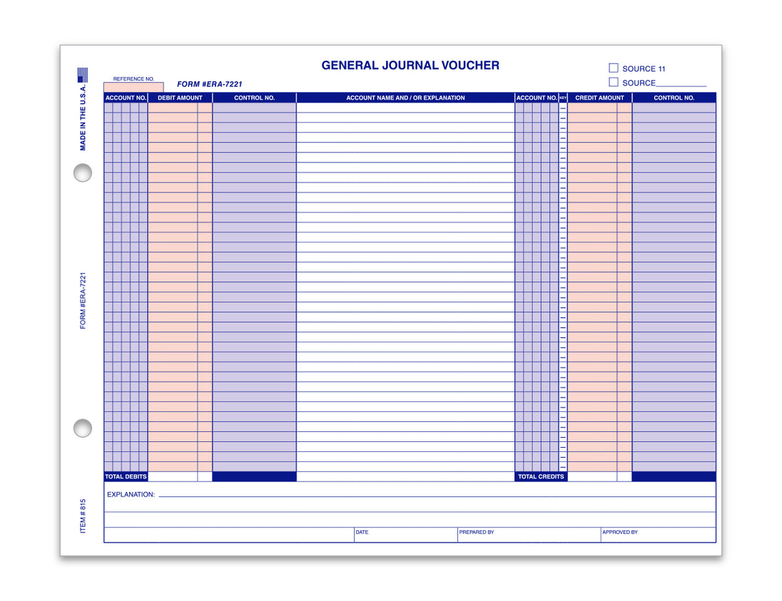 General Journal Vouchers