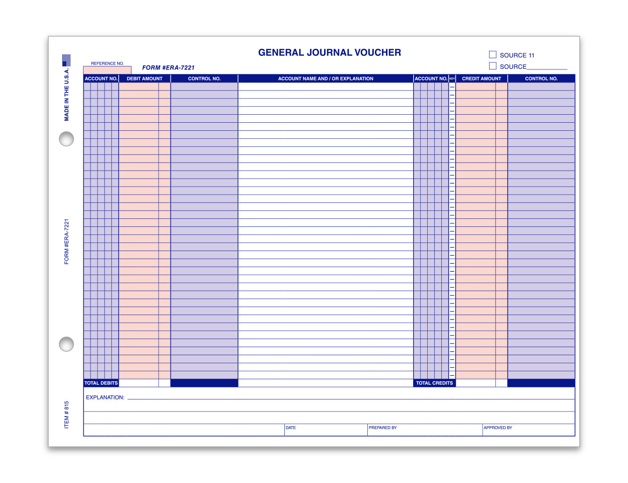 General Journal Vouchers