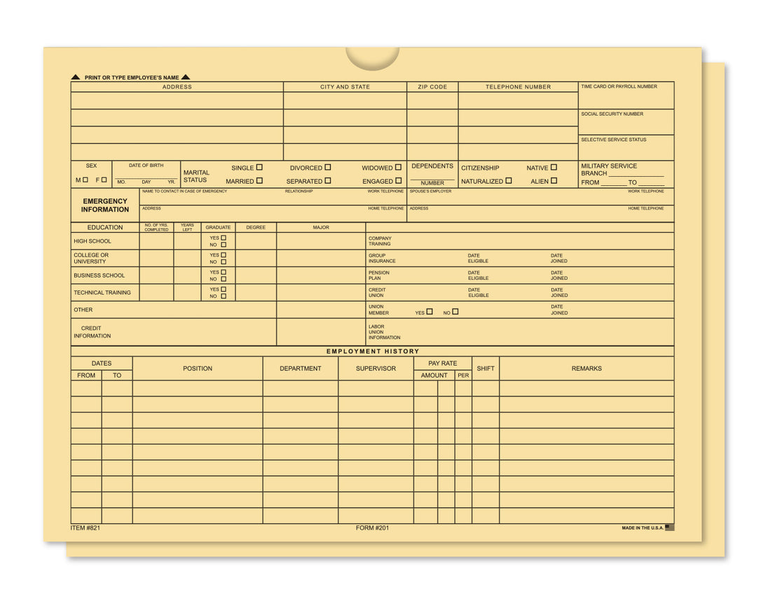 Employee File Jacket - Pack of 50