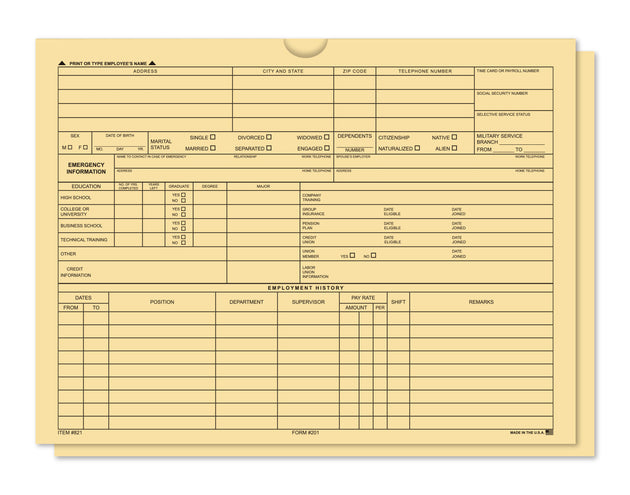 Employee File Jacket - Pack of 50