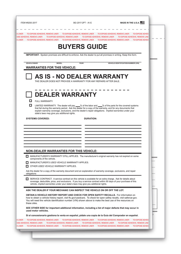 Buyers Guide - Stock