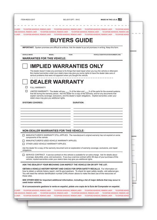 Buyers Guide - Stock