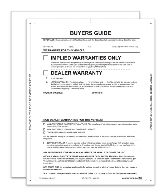 1-Part Interior Buyer's Guide - Implied Warranty