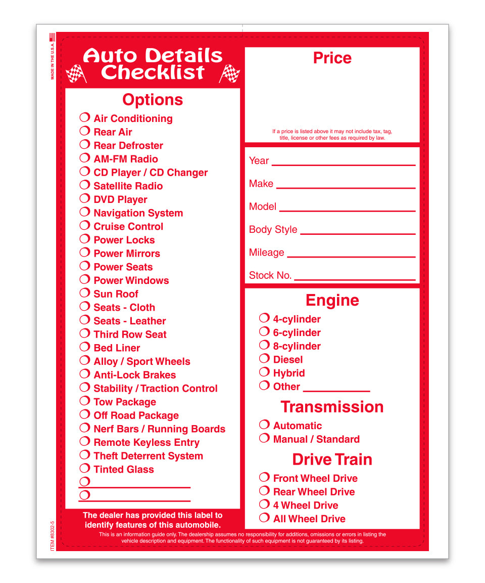 Stock Laser Window Stickers