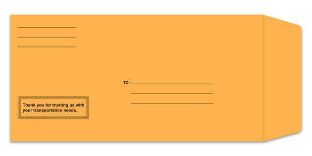 License Plate Envelopes - Preprinted Moist & Seal