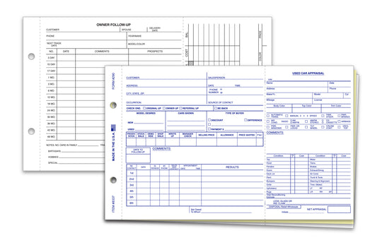 Used Vehicle Appraisal Forms