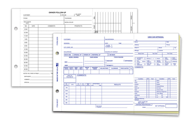 Used Vehicle Appraisal Forms