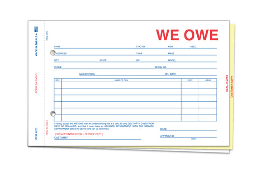 We Owe (3-Part Form)