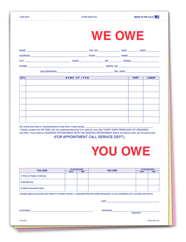 We Owe/You Owe