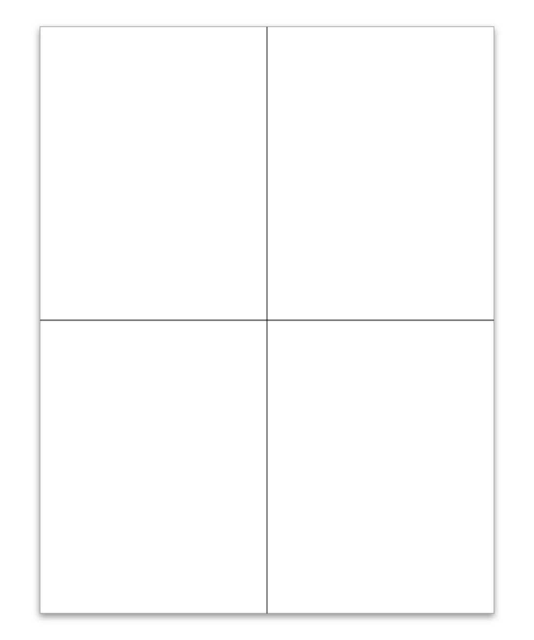 4.25" x 5.5" - 4 Up - Die Cut/Perfed BLANK, Ext. Laser Window Stick. - Qt